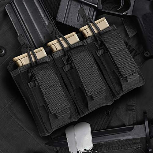 Tactical Mag Pouch for Rifle and Pistol, OpenTop Molle Double/Triple