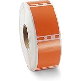 BETCKEY Colored Labels Compatible with Dymo 30347 (1" x 1-1/2") Book Spine Lables, Compatible for Dymo LabelWriter Thermal 450, 4XL & Zebra Desktop Printers [1 Roll, 750 Labels, Orange]