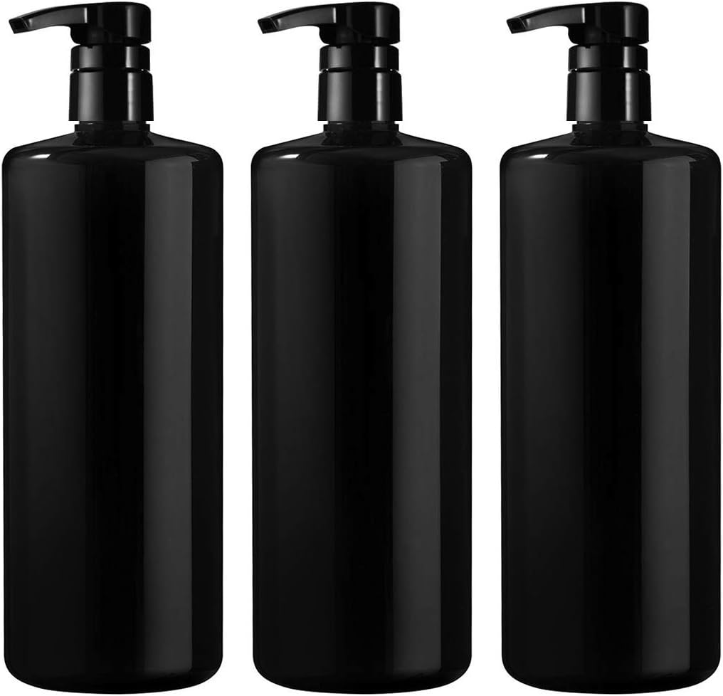 Download Amazon Com Bar5f Empty Shampoo Bottles With Pump Black Great 1 Liter 32 Ounce Refillable Dispensing Containers For Conditioner Body Wash Hair Gel Liquid Soap Diy Gloss Finish Pack Of 3