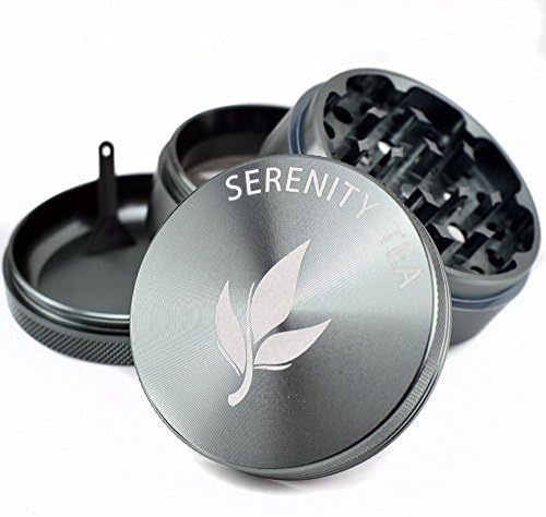 Serenity Tea Company Herb Grinder 2.5 Inch 4 Piece Aircraft Grade Aluminum Spice Tea Leaf Tobacco Herb Grinder