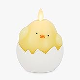 Luminara Hatching Easter Chick Candle - 3.3" x 4.3" - Flameless Real-Flame Holiday-Inspired Decor - AA Batteries - Flickering LED Flame