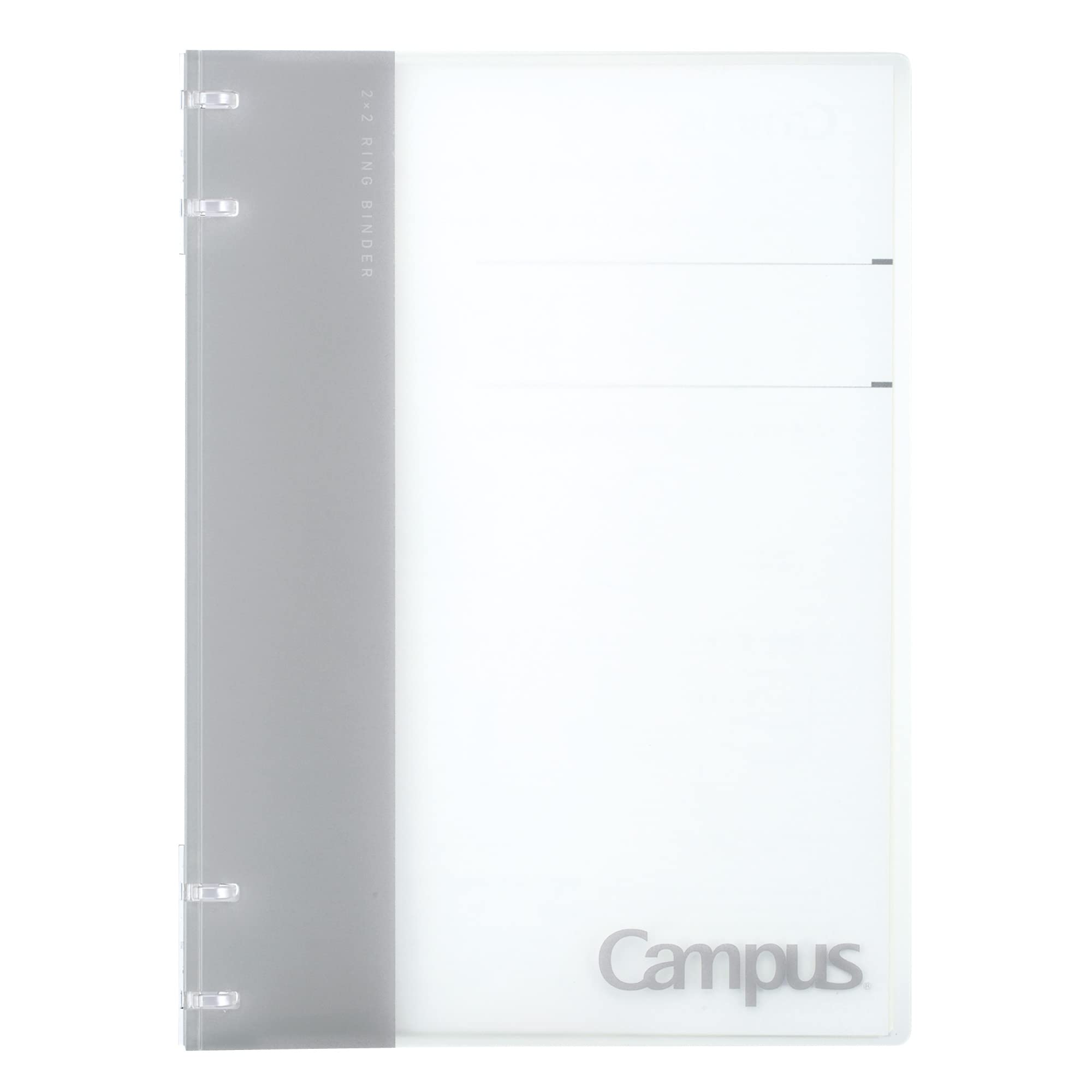 KOKUYO Campus Refillable Notebook, B5 2x2 Slim Ring Binder Notebook with Customizable Title Page, 40 Sheets Capacity. Suitable for 26 Holes Loose Leaf Paper, Gray (RU-NP704M) — image 1