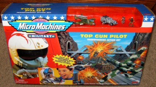 Micro Machines Military Top Gun Pilot Transforming Action Playset