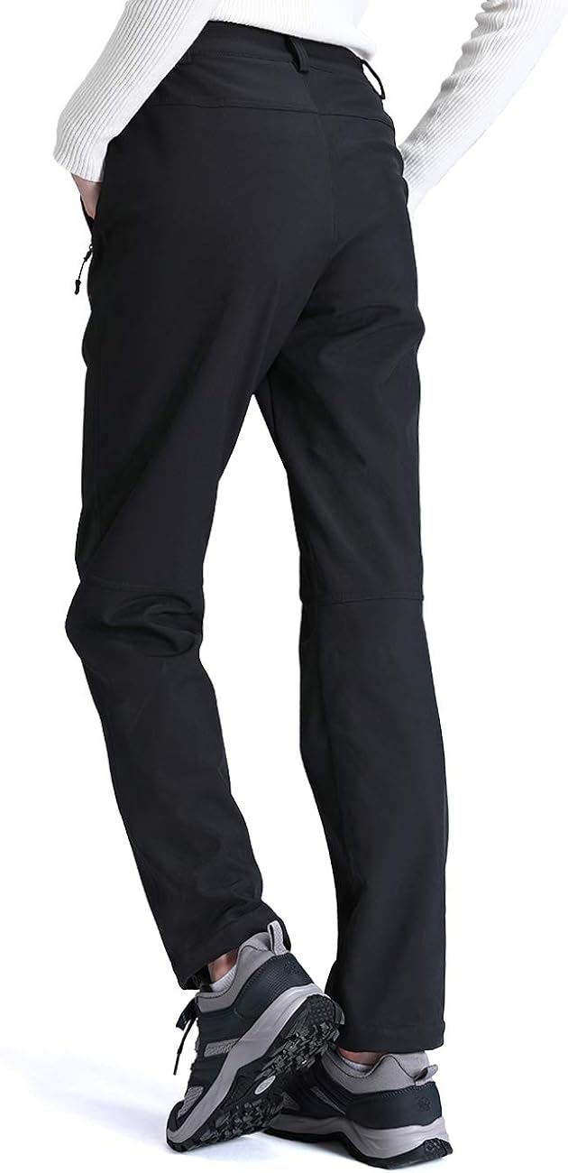 CAMEL CROWN Womens Softshell Pants Fleece Lined Waterproof Windproof Ski Snow Insulated Hiking Hunting Trousers: Clothing