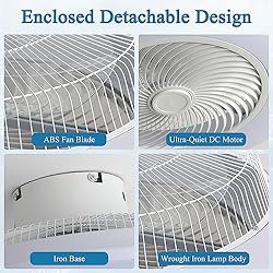 Low Profile Ceiling Fan with Light, 23" Bladeless