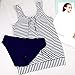 Traje De Baño para Mujer Verano Nuevo Bikini Tank Top Traje De Baño a Rayas Con Cintura Alta Triángulo Bikinis Navythumb 3