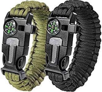 Paracord Survival Bracelet - Twin Pack