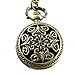 YouYouPifa Bronze Exquisite Peach Petals Carved Hollow Small Pocket Watch