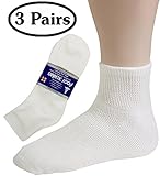 Diabetic Socks Mens Cotton 3-Pack Ankle White By DEBRA WEITZNER
