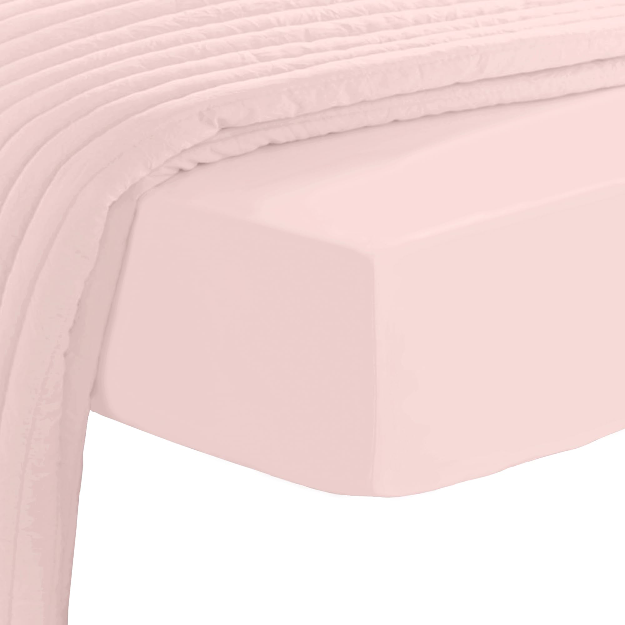 Pizuna Luxury Cotton Emperor Size Fitted Sheets Light Pink, 800 Thread Count 100% Long Staple Cotton Emperor Fitted Sheets 200x200cm, Sateen Weave Emperor Fitted Sheet Extra Deep 40 cm 1 PC Light Pink — image 1