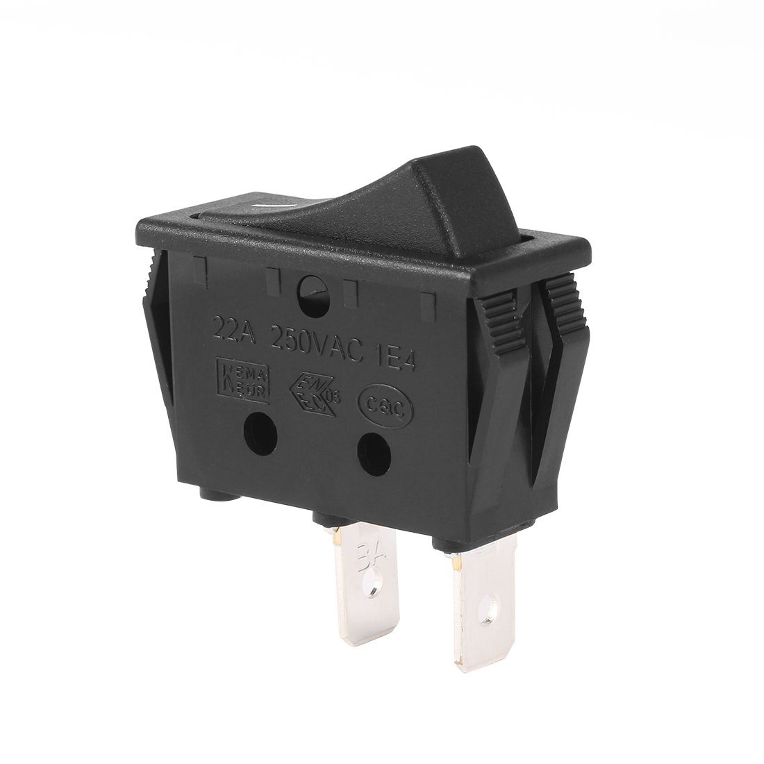 uxcell 10Pcs AC 16A/125V 16A/250V SPDT On-Off 3 Terminal 2 Position Boat Rocker Switches Black