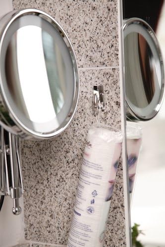 tesa UK Powerstrips Hooks Small RECTANGLE/CHROME EFFECT Removable Self-Adhesive Wall Hook for Glass Tiles, Wood - Image 4