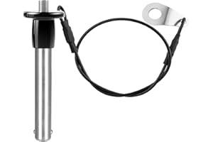 ZOWZEA 304 Stainless Steel Quick Release Pin 0.39 Inch(10mm) Diameter Ball Locking Pin with Push Button Lanyard Cable Usable Length 1.61"(41mm)