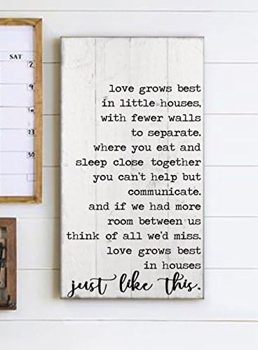 Love Grows Best In Small Houses:. Subway Art:. Shabby Chic Sign:. Farmhouse sign:. Inspirational Quote:. Farmhouse decor:. Christmas Gift :. Reproduction sign by My Vintage Farmhouse