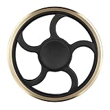 Mothca Fidget Hand Spinner Toy Circular Stress Reducer Gold Metal Finger Toy Mute Balance Spin 3-5 minutes Gadget Perfect Size For Kids Ladies ADHD Anxiety Autism Adult Gift (Round)