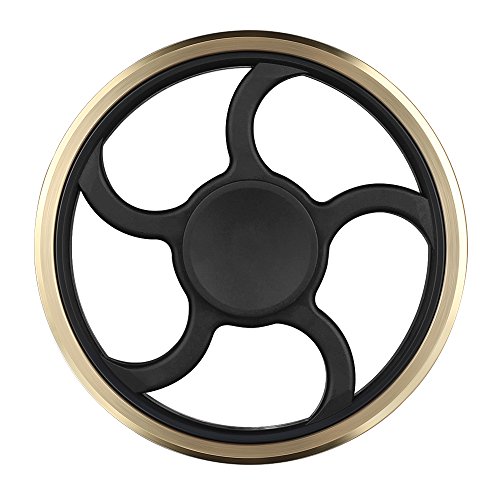Mothca Tri Fidget Hand Spinner Toy Stress Reducer High Speed Ceramic Bearing Fidget Toy Can Continue to Rotate for 3-5 minutes - Perfect For ADD / ADHD / Anxiety and Autism Adult Children (Gold)