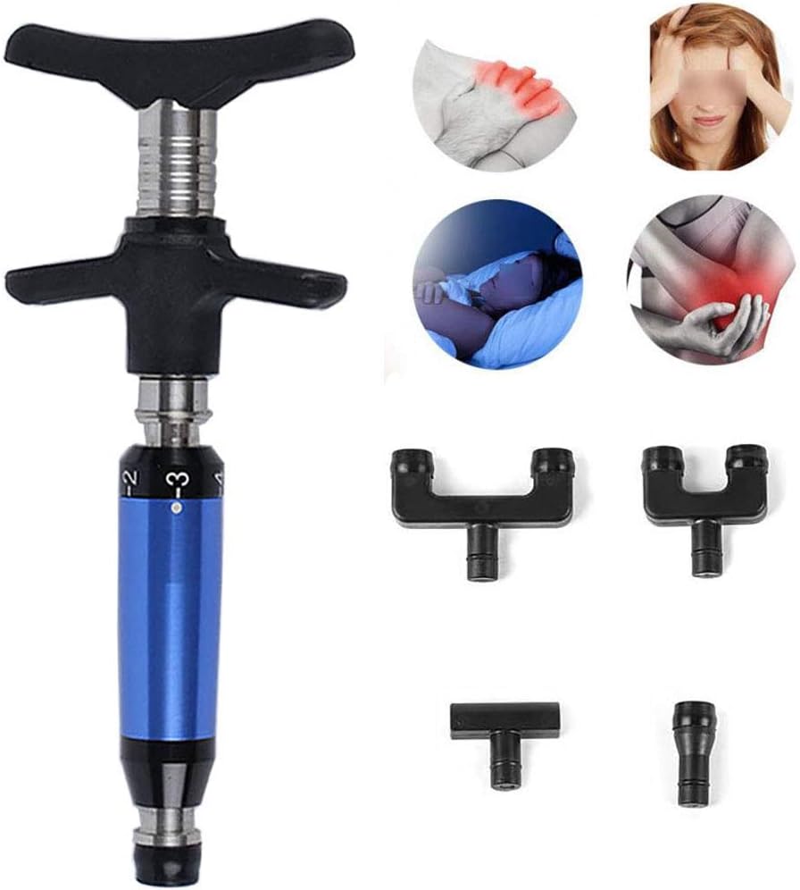 6 Levels Spine Chiropractor, Chiropractic Adjustment Tool,for Adjust Vertebration And Thoracic Spinal Activator Body Relax Health Tool(4 Heads)
