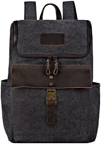 17L Vintage Canvas Backpack 15.6inch School Laptop Bag, FRFUN Hiking Travel Rucksack Waterproof Casual Rucksack Business Daypack for Men and Women Gray