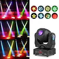 Tomshine 80W Moving Head Light 8 Gobo Rainbow 8 Colors 9/11 Channels LED Stage Gobo Pattern Lamp for Disco KTV Club Party Wedding