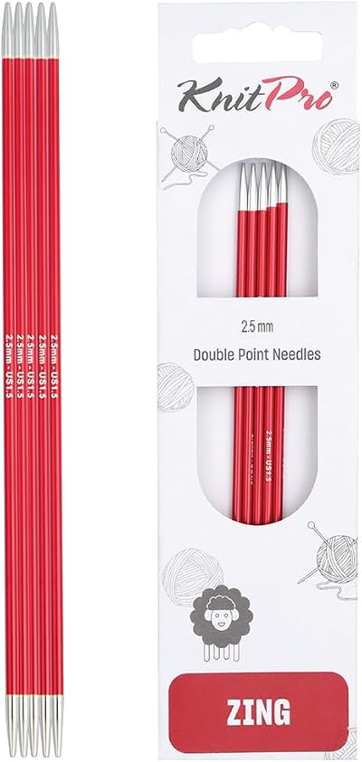 KNITPRO Zing Double Pointed Needles 6" 2.50mm