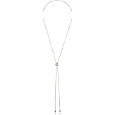 Vince Camuto Gold Tone Pave Slider Necklace with Crystal Glass Stone For Women