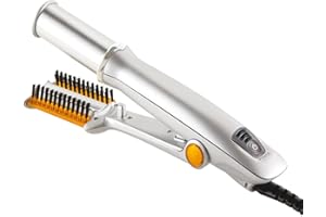 JMADENQ 2 in 1 Curling Iron, Hair Curling Wand, for Short & Long Hair, Hair Curling Tools, Hair Tools for Styling, Travel Hot Rollers, Ceramic Curling Tongs, Heated Round Brush, Adjustable Temperature