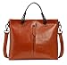 Heshe Womens Leather Shoulder Handbags Work Totes Top Handle Bag Satchel Designer Purse Cross Body Bags (Brown-R)