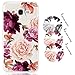 BAISRKE Galaxy Grand Prime Case, Galaxy J2 Prime Case with Flowers Slim Shockproof Clear Floral Pattern Soft Flexible TPU Back Cove for Samsung Galaxy Grand Prime G530/J2 Prime [Purple Pink]