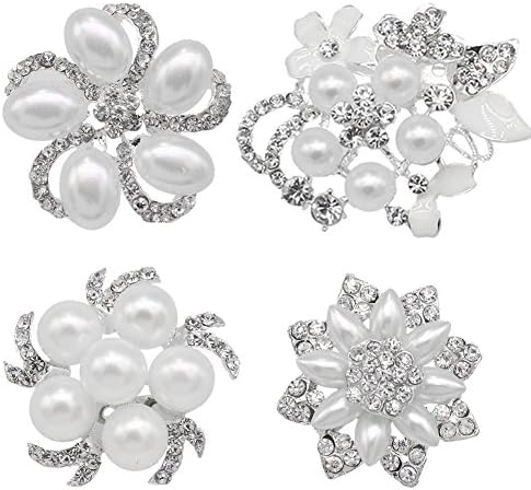 eGlomart Wedding Bridal Brooch Pin Crystal Broach Pin Bridesmaid Bouquet Kit