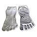 Full Toe Socks with Grips, 5 Finger Socks, Yoga, Pilates, Barre, Dance, Anti Non Slip Skid, Slip Free, for Women & Men, Size M/L, 3 Pairs - White, Grey, Black