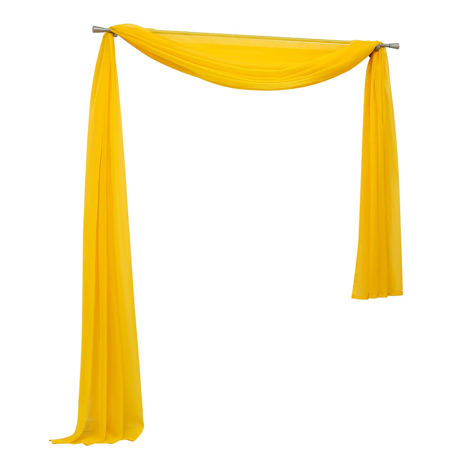 Yujiao Mao Plain colour voile -hand bow scarves valance decorative curtains sun yellow W x L 140 x 600 cm