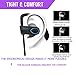 UCero Bluetooth Headphones, Wireless Headset V4.1 Heavy Bass Stereo In Ear Earbuds Noise Isolating Sweat proof Sports Earphones with Mic and Soft Security Hooks