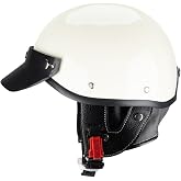 Half Motorcycle Helmets Retro Open Face Half Shell Motocross Helmet for Cycling Motocross Cruiser Bike Scooter Chopper Men Women DOT Approved