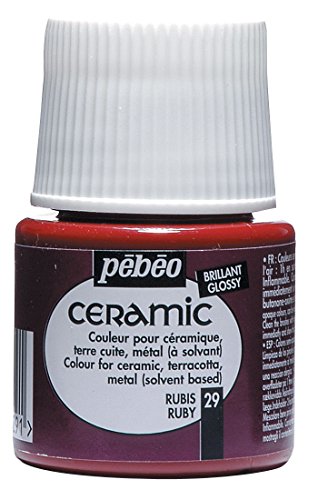 Pebeo ceramic enamel effect paint, 45 ml, ruby