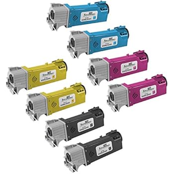 Speedy Inks - Compatible Xerox 6500 Set of 8 Toner Cartridges 106R01597 106R01596 106R01595 106R01594 for Phaser 6500, WorkCentre 6505 Printers: 2 Black, 2 Cyan, 2 Magenta, 2 Yellow