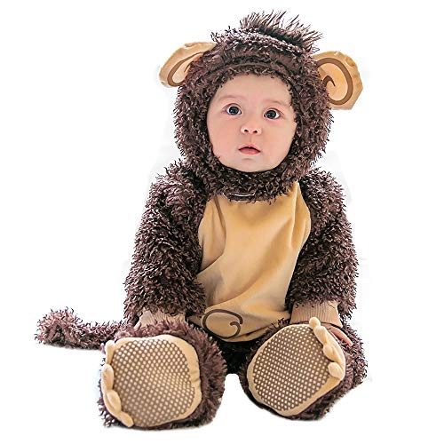 mikistroy Infant Costume Baby Costume Baby Romper Set Baby Animal Costume Infant Hollowen Brown Monkey 9-12Months