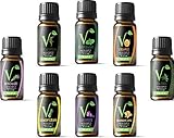 Top 8 Aromatherapy Essential Starter Set- Peppermint, Tea Tree, Rosemary, Orange, Lemongrass, Lavender, Eucalyptus & Frankincense.
