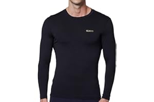 EXIO Mens Compression Baselayer Top Cool Dry Long & Short Sleeve Workout Shirt