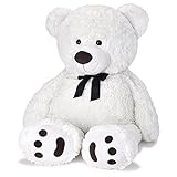 JOON Huge Teddy Bear With Ribbon, Tuxedo Edition, White