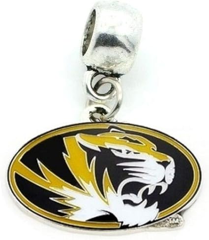 Amazon Com Heavens Jewelry Mu University Of Missouri Tigers Mizzou Team Charm Pendant For Necklace European Charm Bracelet Fits Most Name Brands Diy Etc Sports Outdoors
