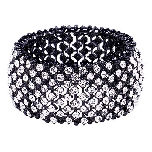 Lavencious Tennis Rhinestone Stretch Bridal Bracelets Evening Party Jewelry For Women Stretch Bracelets, One Size, Crystal, Rhinestone