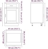 vidaXL Porto Grey Kitchen Base Cabinet Engineered Wood with Drawer view 3