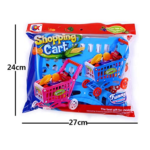 Gbell Shopping Carts Push Educayional Toys for Kids,Toddler Boys Girls 3-8 Year Old, Pink Blue (Pink)