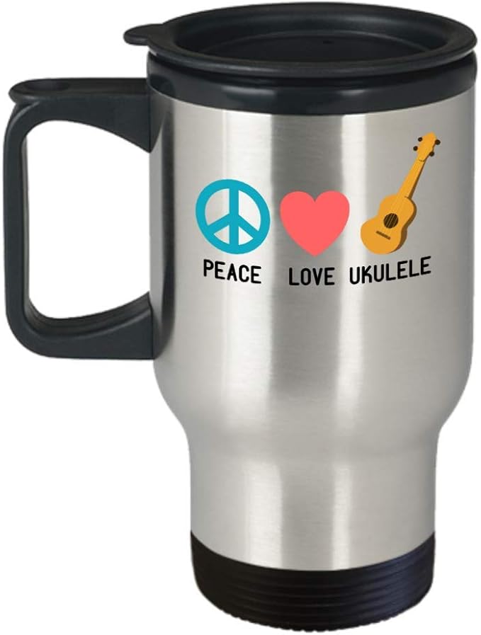When In Doubt Choose Ukulele Tumbler Travel Mug 30oz Stainless Black With Lid Cute Present For Ukulele Lovers Funny Ukulele Gift Home Living Drinkware Aloli Ru