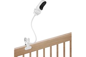 WOCHEL Clamp Mount for Owlet Cam and Owlet Cam 2, Flexible Baby Monitor Holder Crib Mount Without Tools or Wall Damage - White