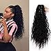 AISI BEAUTY Kinky Straight Ponytail for Women Synthetic Ponytail Hair Extensions with Claw Jaw 22 Inches (Color:Black)