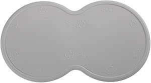 SH-RuiDu Silicone Pet Feeding Placemat Anti-Skid Spill-Proof Dog Cat Food Mat for 2 Bowls