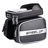 Great Dipper Wheel UP Waterproof Bike Handlebar Bag Top Tube Bag Cycling Front Frame Bag with 6.2 inches Mobile Phone Holder with Waterproof Touch Screen – Upgrade Version