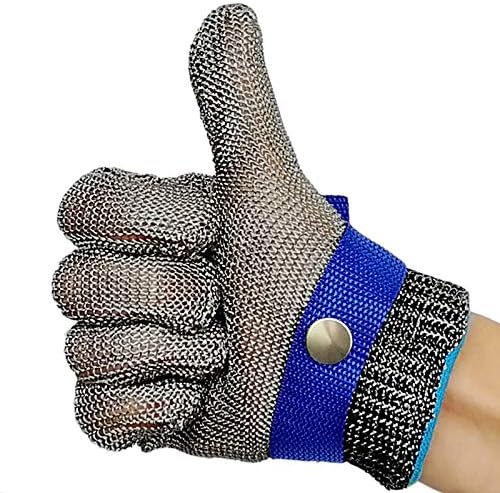 Safety Cut Proof Stab Resistant Imported 316 Stainless Steel Metal Mesh Butcher Glove Size L High Performance Level 5 Protection