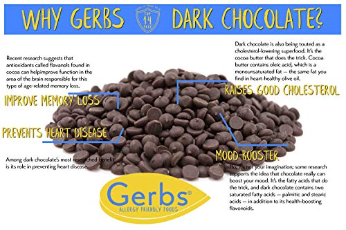 Gerbs Mini Dark Chocolate Chips, 2 LBS (semi-sweet) - Top 14 Food Allergen Free & NON GMO - Product of Canada
